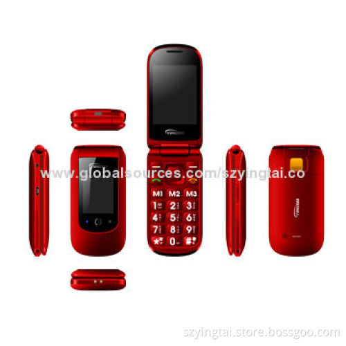 2.4-inch Color Screen 2G/3G Flip Senior Phones, MTK6276A, with SOS Button, CE/RoHS Approvals